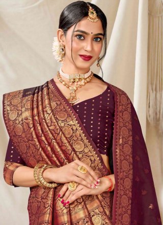 Brown Silk Classic Sari