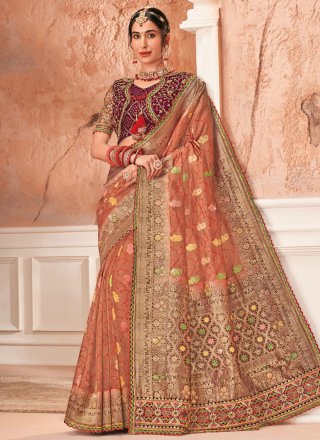 Brown Silk Contemporary Sari
