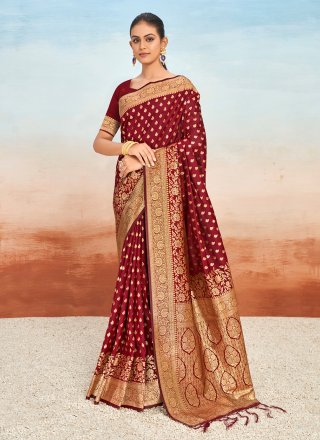 Brown Silk Traditional Saree with