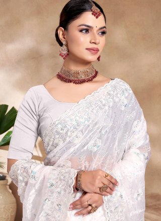 Burburry Contemporary Sari In White