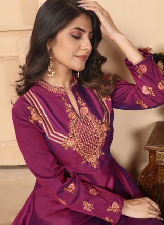 Burgundy Silk Designer Gown