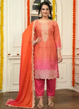 Orange Bandhani Salwar Kameez and Orange Bandhani Salwar Suit Online Shopping