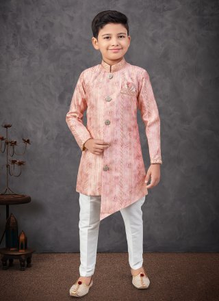 Buttons, Thread and Zari Work Silk Indo Western Sherwani In Multi Colour