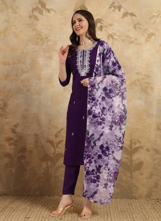 Capricious Wine Chanderi Pant Style Suit