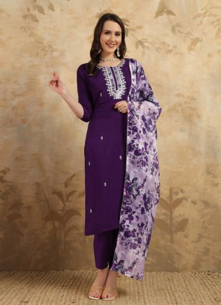 Capricious Wine Chanderi Pant Style Suit