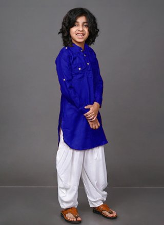 Captivating Blue Dupion Silk Kurta Pyjama