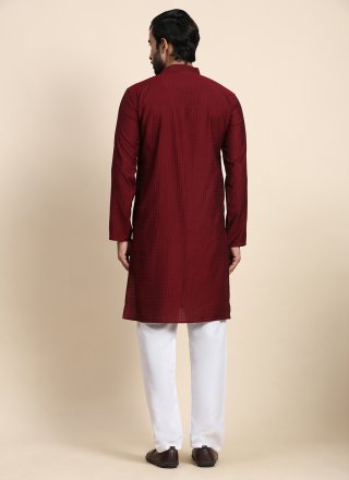 Catchy Maroon Rayon Kurta Pyjama