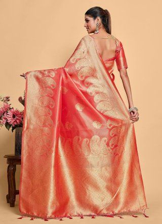 Celestial Red Kanjivaram Silk Designer Sari