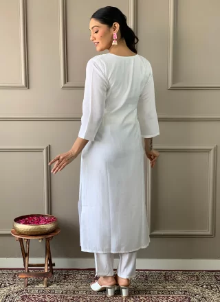 Chanderi Pant Style Suit with Embroidered Work