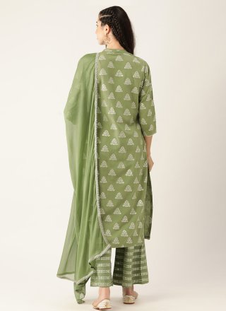 Charismatic Green Rayon Palazzo Salwar Suit