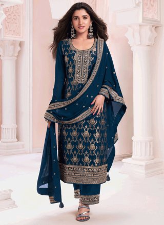 Cherubic Blue Viscose Salwar Suit