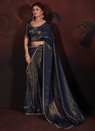 Chiffon Contemporary Sari with Zircon Work