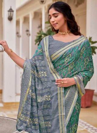 Chiffon Designer Sari with Print Work