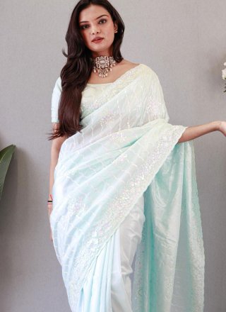 Chinon Classic Saree with Sequins and Thread Work