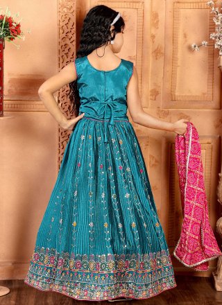 Chinon Lehenga Choli In Blue