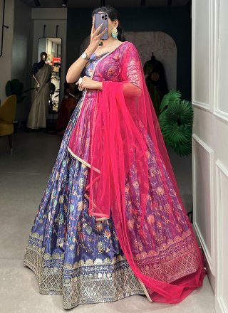 Chinon Lehenga Choli In Blue