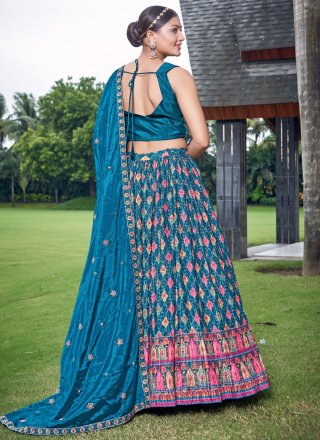 Chinon Readymade Lehenga Choli In Blue