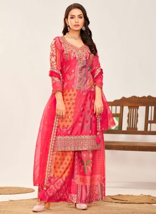 Chinon Salwar Suit In Pink