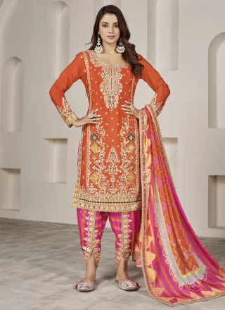 Chinon Trendy Suit with Embroidered and Mirror Work