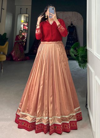 Classy Red Vichitra Silk Lehenga Choli