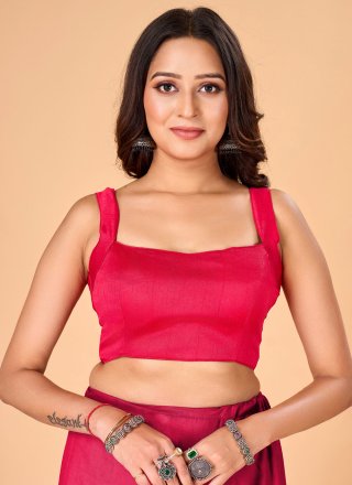 Congenial Pink Art Silk Designer Blouse In Plain