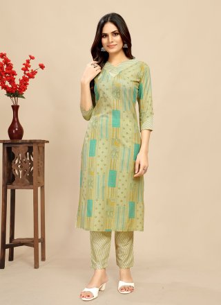 Cotton Casual Kurti In Green