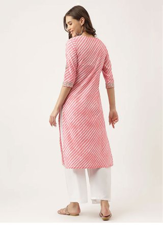 Cotton Designer Kurti In Pink