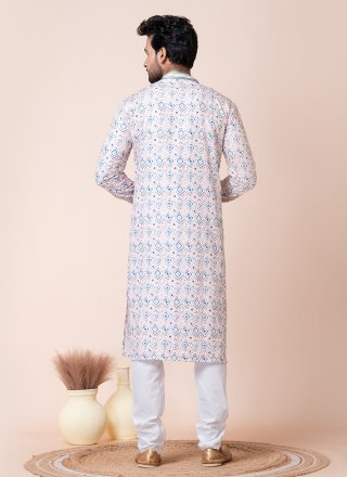 Cotton Kurta Pyjama In Multi Colour