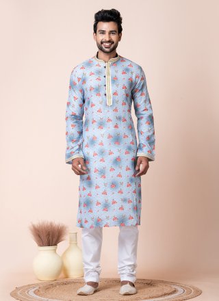 Cotton Kurta Pyjama In Multi Colour