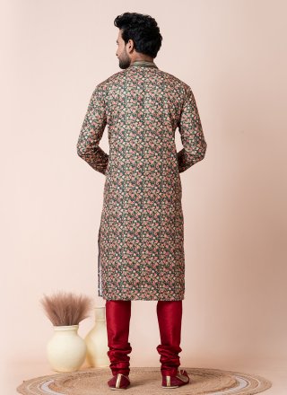 Cotton Kurta Pyjama In Multi Colour