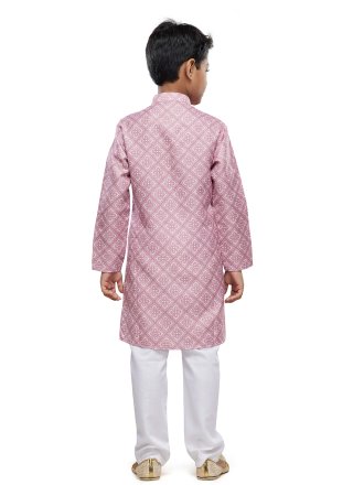 Cotton Kurta Pyjama In Pink