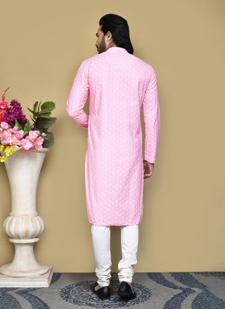 Cotton Kurta Pyjama In Pink