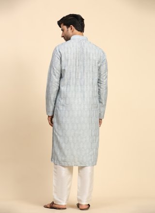 Cotton Kurta Pyjama with Digital Print Work