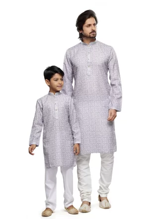 Cotton Mens & Kids Combo with Digital Print Work