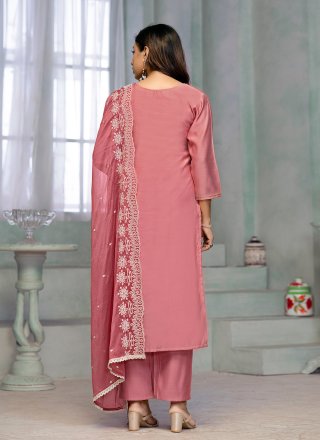 Cotton Readymade Salwar Suit with Embroidered Work
