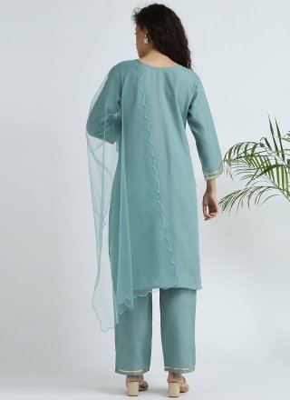 Cotton Readymade Salwar Suit with Embroidered Work