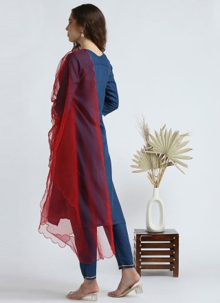 Cotton Readymade Salwar Suit with Embroidered Work