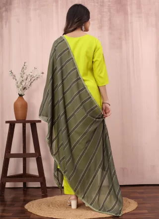 Cotton Salwar Suit In Green