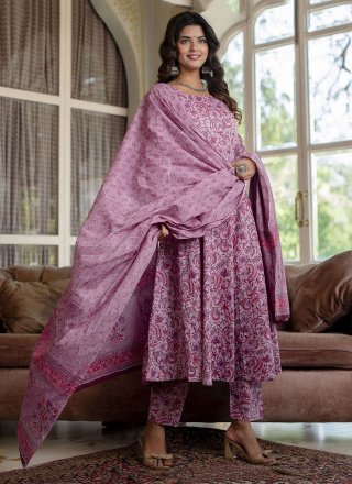 Cotton Salwar Suit In Pink