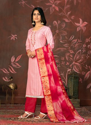 Cotton Salwar Suit In Red