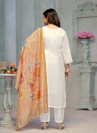 Cotton Salwar Suit with Embroidered and Print Work
