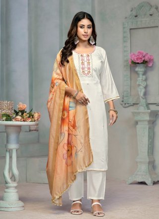 Cotton Salwar Suit with Embroidered and Print Work