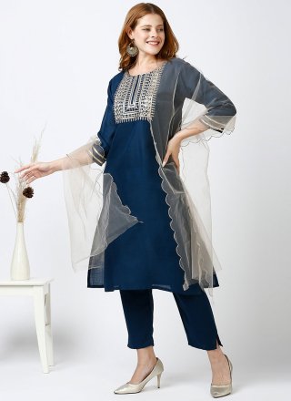 Cotton Salwar Suit with Embroidered Work