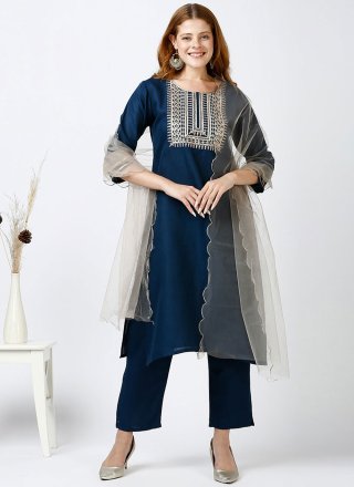 Cotton Salwar Suit with Embroidered Work
