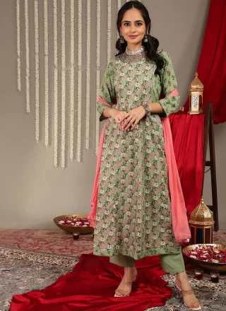 Cotton Salwar Suit with Print Work