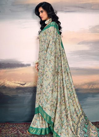 Cotton Silk Classic Sari In Grey