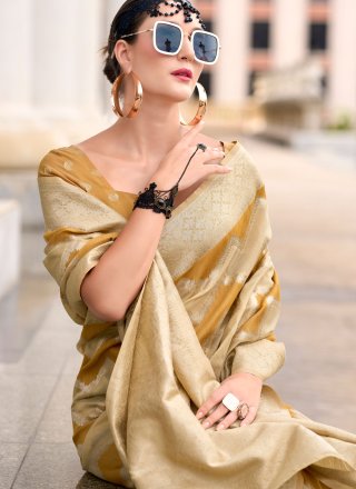 Cotton Silk Classic Sari In Mustard