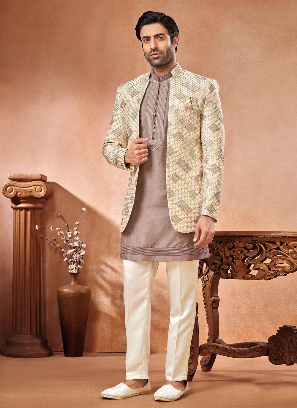 Cream Color Jodhpuri Suit | Jodhpuri suits for men, Blazers for men, Suits