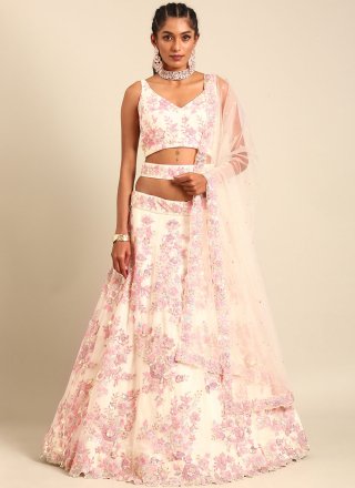 Buy Cream Chikankari Lehenga Set by KARAJ JAIPUR at Ogaan Market Online  Shopping Site