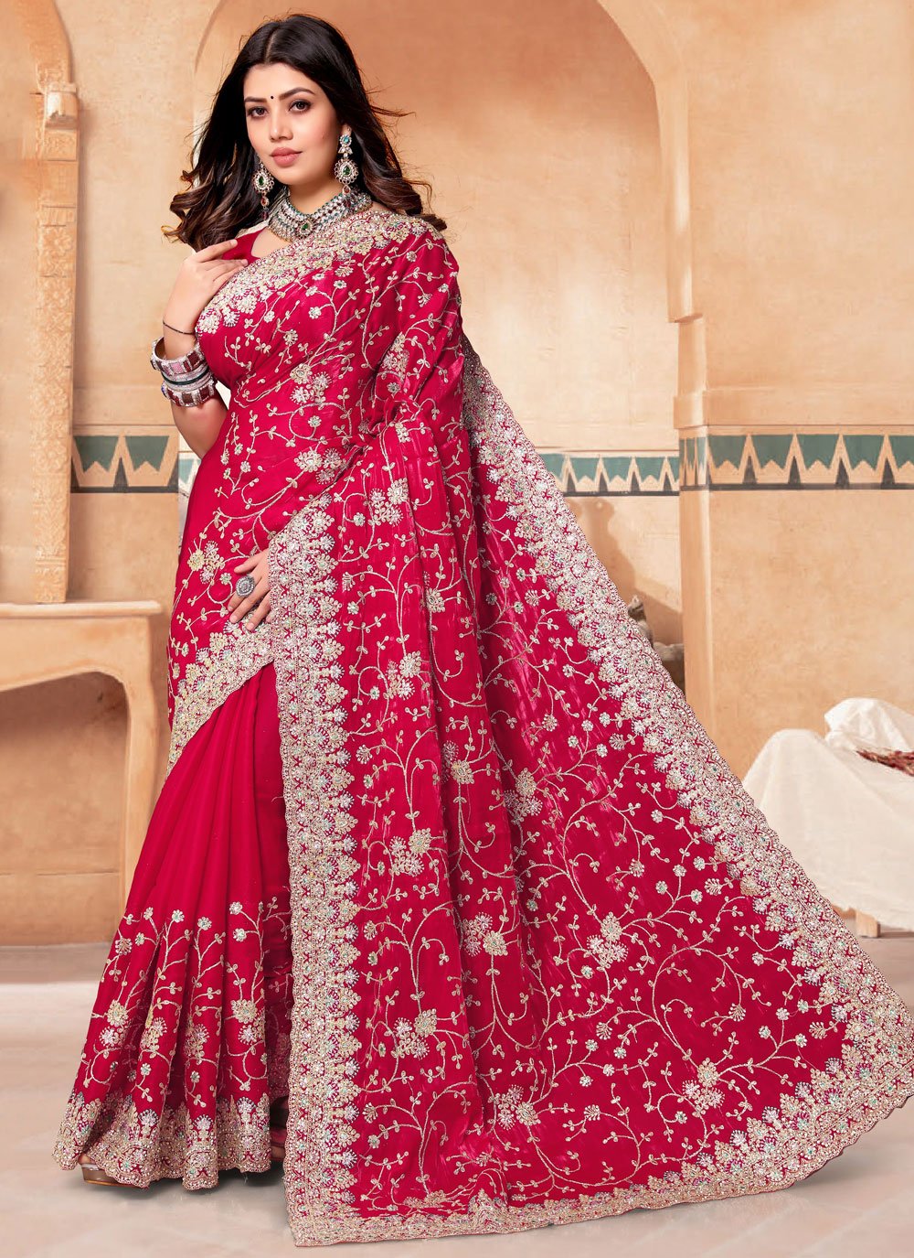 Diamond Saree - Buy Diamond Work Saree Online Now